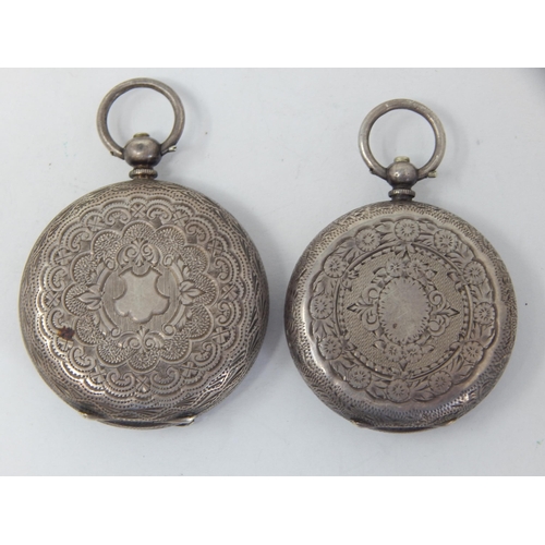 202 - Two Hallmarked Silver Ladies Fob Watches, One Ticking, One A/F.