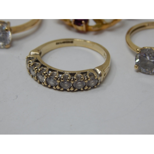 219 - 14ct Gold Ring together with 2x 9ct Gold Rings & a 9ct Gold Brooch: Gross weight 10.96g