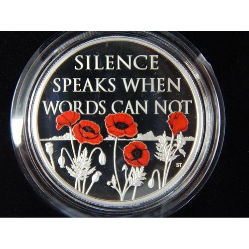 106 - Royal Mint Silver Proof Remembrance Day £5 Coins in Cases of Issue with COA's & Outer Boxes: 2015, 2... 