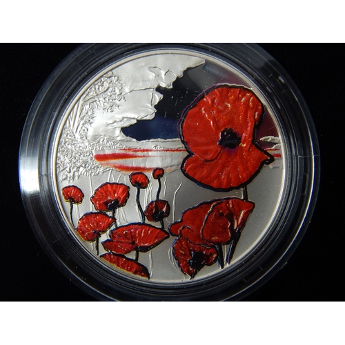 106 - Royal Mint Silver Proof Remembrance Day £5 Coins in Cases of Issue with COA's & Outer Boxes: 2015, 2... 