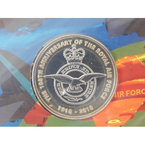 118 - Royal Mint RAF £2 Brilliant Uncirculated Coins in Sealed Packs of Issue: 2019 Spitfire, 2018 F-35 Li... 