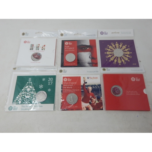 122 - Royal Mint £5 Brilliant Uncirculated Coins in Sealed Packs of Issue: 2016 When England Welcomed The ... 