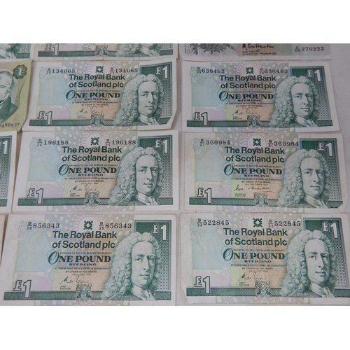 130 - 12 x Scottish £1 Notes