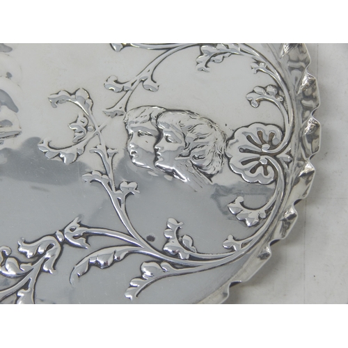 227 - George V Silver Dressing Table Tray with Reynolds Angels Decoration: Hallmarked Birmingham 1928 by B... 