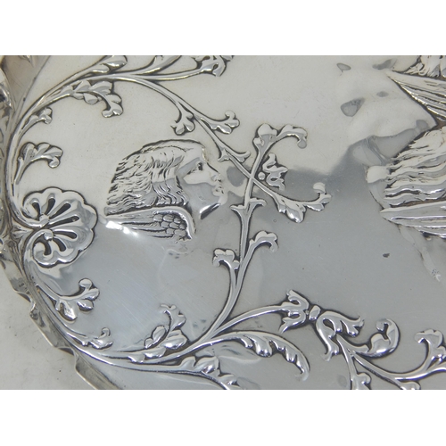 227 - George V Silver Dressing Table Tray with Reynolds Angels Decoration: Hallmarked Birmingham 1928 by B... 