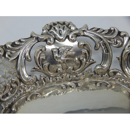 231 - Victorian Silver Pierced Bon Bon Dish Hallmarked Birmingham 1898 by Joseph Gloster: Weight 62g