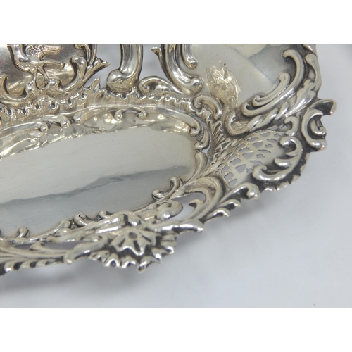 231 - Victorian Silver Pierced Bon Bon Dish Hallmarked Birmingham 1898 by Joseph Gloster: Weight 62g