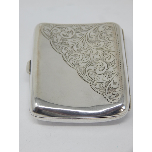 237 - Edwardian Silver Cigarette Case hallmarked Birmingham 1906 by W G Keight: Weight 70g