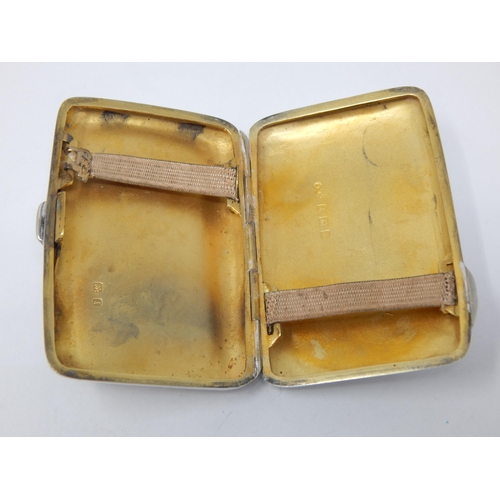 239 - Edwardian Silver Cigarette Case Hallmarked Birmingham 1908 by Smith & Bartlam: Weight 52g