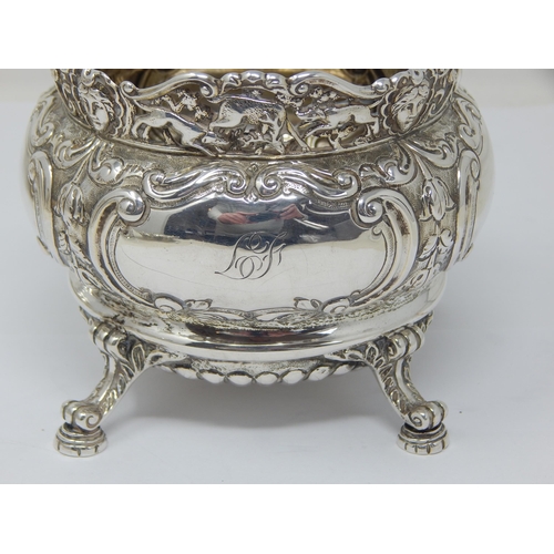 243 - Edwardian Silver Ornate Footed Bowl Hallmarked London 1903 by Fenton Russell & Co: Weight 276g