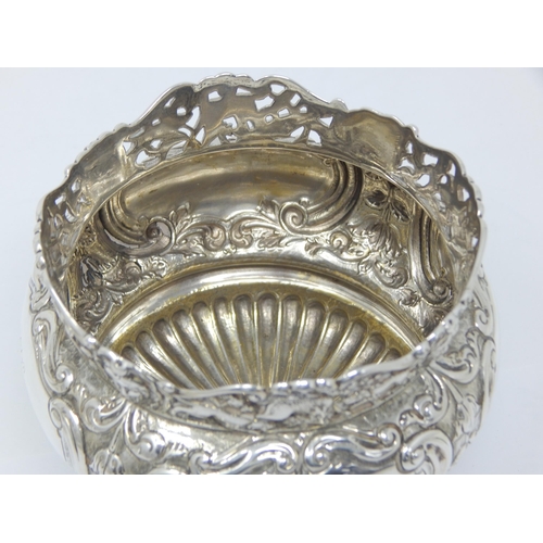 243 - Edwardian Silver Ornate Footed Bowl Hallmarked London 1903 by Fenton Russell & Co: Weight 276g