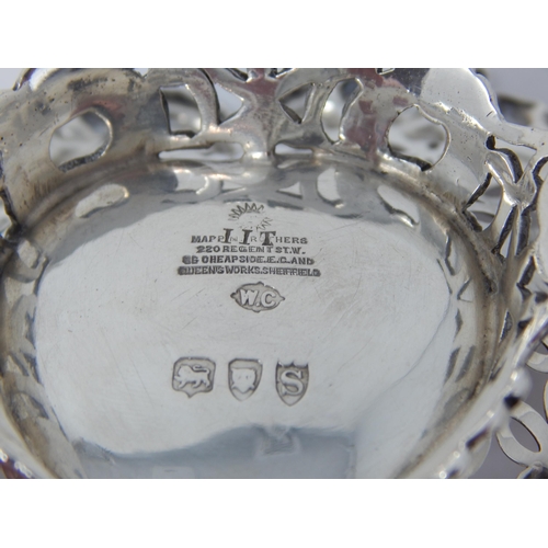 253 - Victorian Silver Heart Shaped Bon Bon Dish Hallmarked London 1893 by William Comyns: Weight 84g