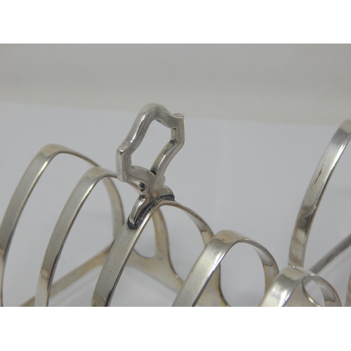 259 - A Pair of Matching Silver Toast Racks Hallmarked Birmingham 1931/33 by Walker & Hall: Weight 96g