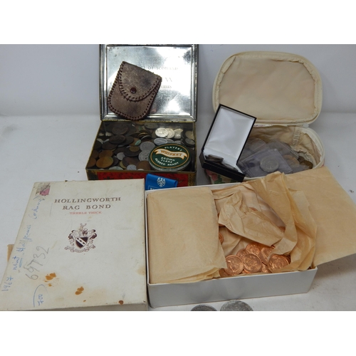 132 - A Hoard of Mint Halfpennys 1967 together with a quantity of coins, commemorative crowns, Theresa 178... 