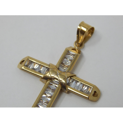 277 - Large 9ct Yellow Gold Cross Pendant Measuring 4.5cm x 3cm