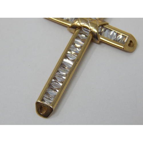 277 - Large 9ct Yellow Gold Cross Pendant Measuring 4.5cm x 3cm