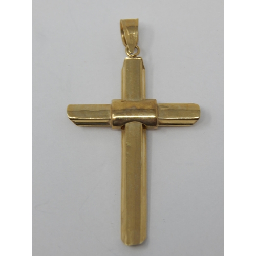 277 - Large 9ct Yellow Gold Cross Pendant Measuring 4.5cm x 3cm