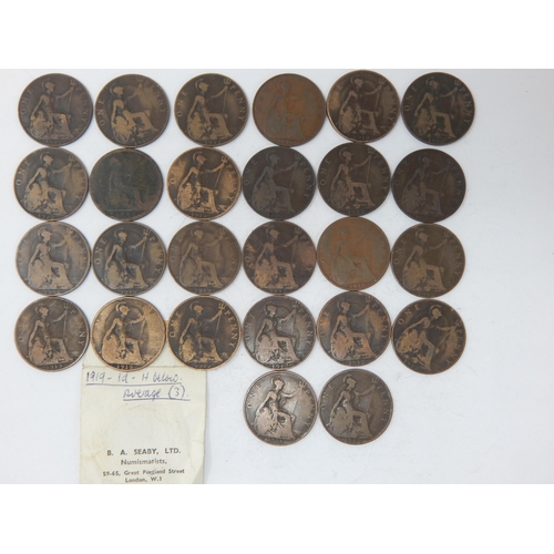 134 - A Collection of Heaton & King's Norton Mint Pennies 1912-1919