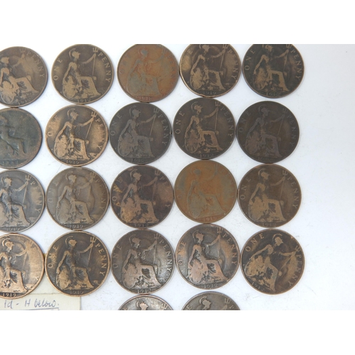 134 - A Collection of Heaton & King's Norton Mint Pennies 1912-1919