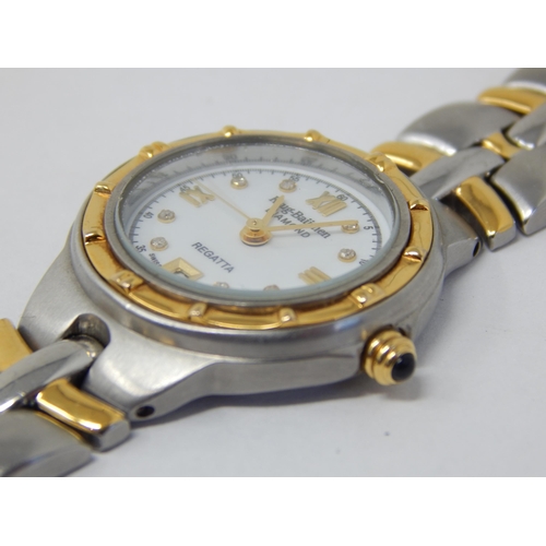 286 - KRUG BAUMEN: Ladies Diamond Regatta Wristwatch with Date Aperture: Working When Catalogued