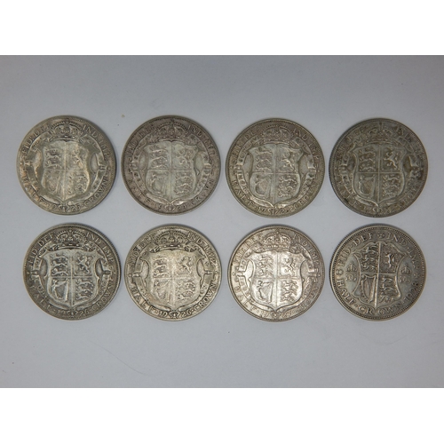 94 - KGV Silver Half Crowns 1922-1926 (2 Varieties of 1926) (8)