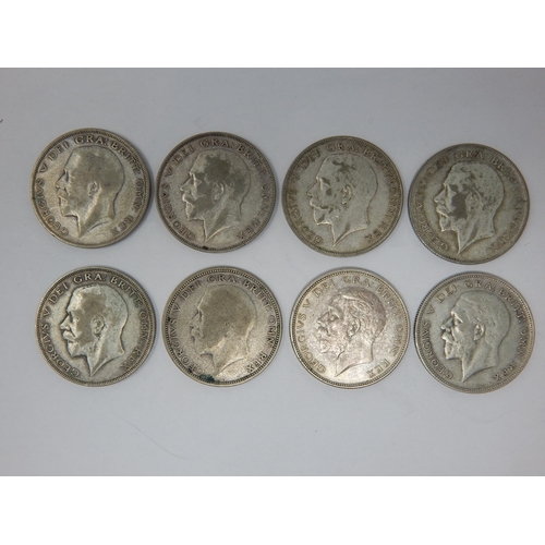 94 - KGV Silver Half Crowns 1922-1926 (2 Varieties of 1926) (8)