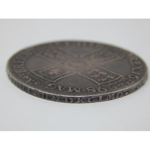 97 - EXTRREMELY RARE William III UNDECIMO Silver Half Crown 1698 with Original 2005 Spink Purchase Receip... 