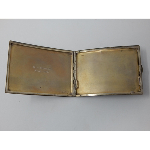 305 - Silver Cigarette Case Hallmarked Chester 1926 by Walker & Hall: Weight 150g