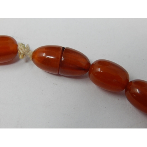 310 - Vintage Amber Necklace with Concealed Screw Thread Clasp: Measuring 48cm: Gross weight 56g