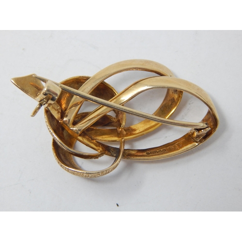 315 - 9ct Gold Vintage Brooch: Weight 7.6g