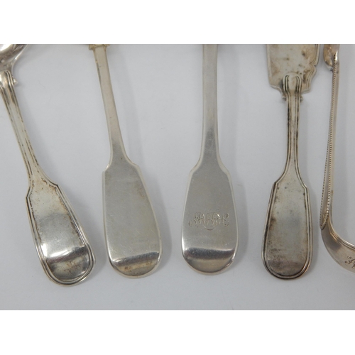 332 - Group of William IV & Victorian Silver Including Sauce Ladles, Tongs, Butter Knife & Sifter Spoon: V... 