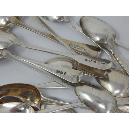 339 - A Large Quantity of Georgian & Later Silver Spoons: Various Dates & Makers: Weight 574g