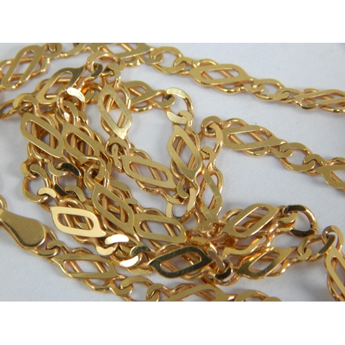 345 - 9ct Yellow Gold Fancy link Necklace: Length 40cm: Weight 6.39g