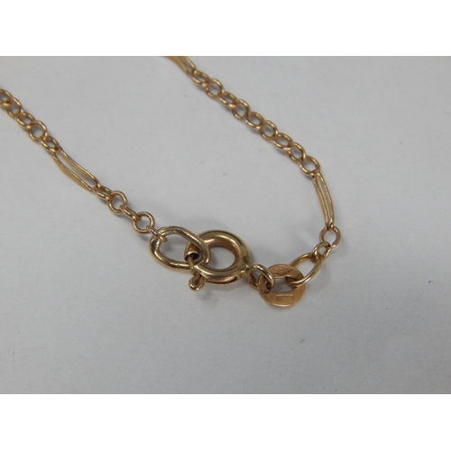 348 - 9ct Yellow Gold Neck Chain: Length 50cm: Weight 3.40g