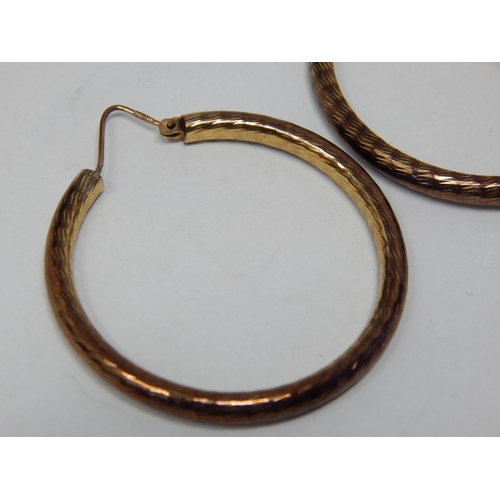 358 - A Large Pair of 9ct Yellow Gold hoop Earrings: Weight 7.65g