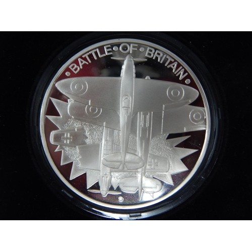 146 - Royal Mint 1990 50th Anniversary of The Battle of Britain Large Silver Proof Medallion 50mm diameter... 