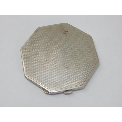 384 - Hallmarked Silver Octagonal Compact together with a Gentleman's Hallmarked Silver Half Hunter Pocket... 