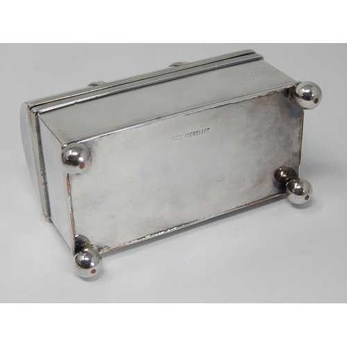 392 - Novelty Silver Plated Double Inkwell Formed as a Treasure Chest with hinged domed top and two remove... 