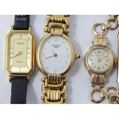 409 - Ladies Wristwatches Including Longines, Hermes & Avia together with a Swarovski Necklace & Earrings.