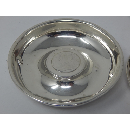 411 - Two Silver Dishes, One Inset with a George II Silver Half Crown 1745, Hallmarked Birmingham 1911, th... 