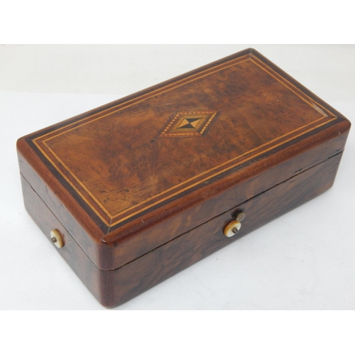 590 - 19th Century Musical Box of Small Proportions Playing 6 Airs within an Inlaid Case & Complete with K... 