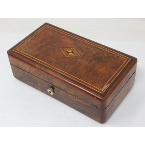 590 - 19th Century Musical Box of Small Proportions Playing 6 Airs within an Inlaid Case & Complete with K... 