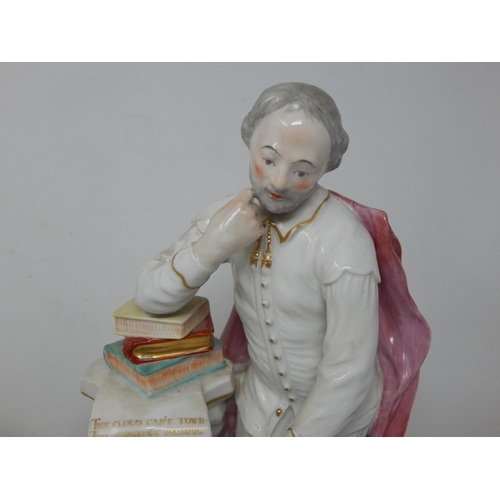 599 - A Pair of Late 18th Century Derby? Figures of John Milton & Shakespeare: Height 30cm