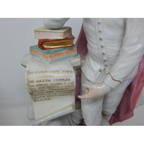 599 - A Pair of Late 18th Century Derby? Figures of John Milton & Shakespeare: Height 30cm