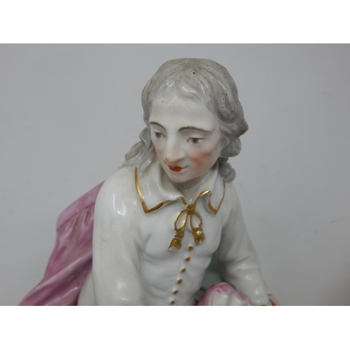 599 - A Pair of Late 18th Century Derby? Figures of John Milton & Shakespeare: Height 30cm