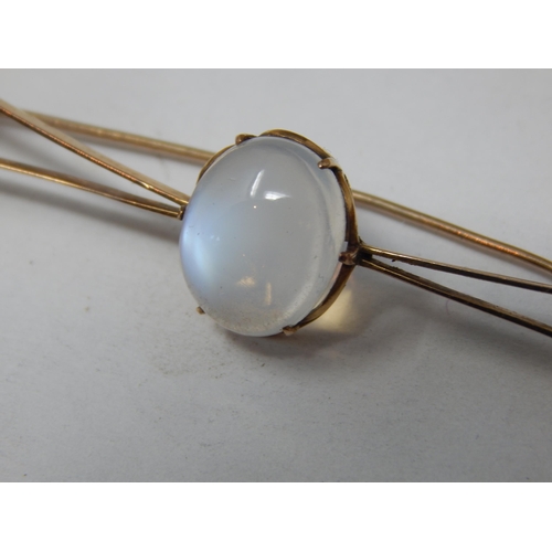 62 - 9ct Gold Moonstone brooch gross weight 2.74g