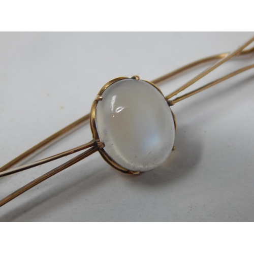 62 - 9ct Gold Moonstone brooch gross weight 2.74g