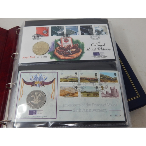 59 - Large collection of Royal Mint/Royal Mail Coin covers housed in 2 x Collectors albums (46 covers)