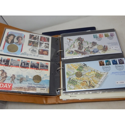 78 - a large quantity of Coin covers housed in two collectors albums (43 covers) twinned with a signed Si... 