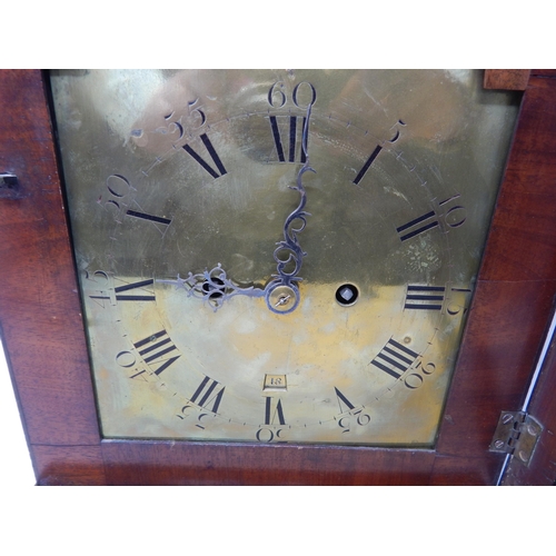 607 - 18th Century George III Bracket Clock with Double Fusee Movement, striking on a bell. The brass face... 